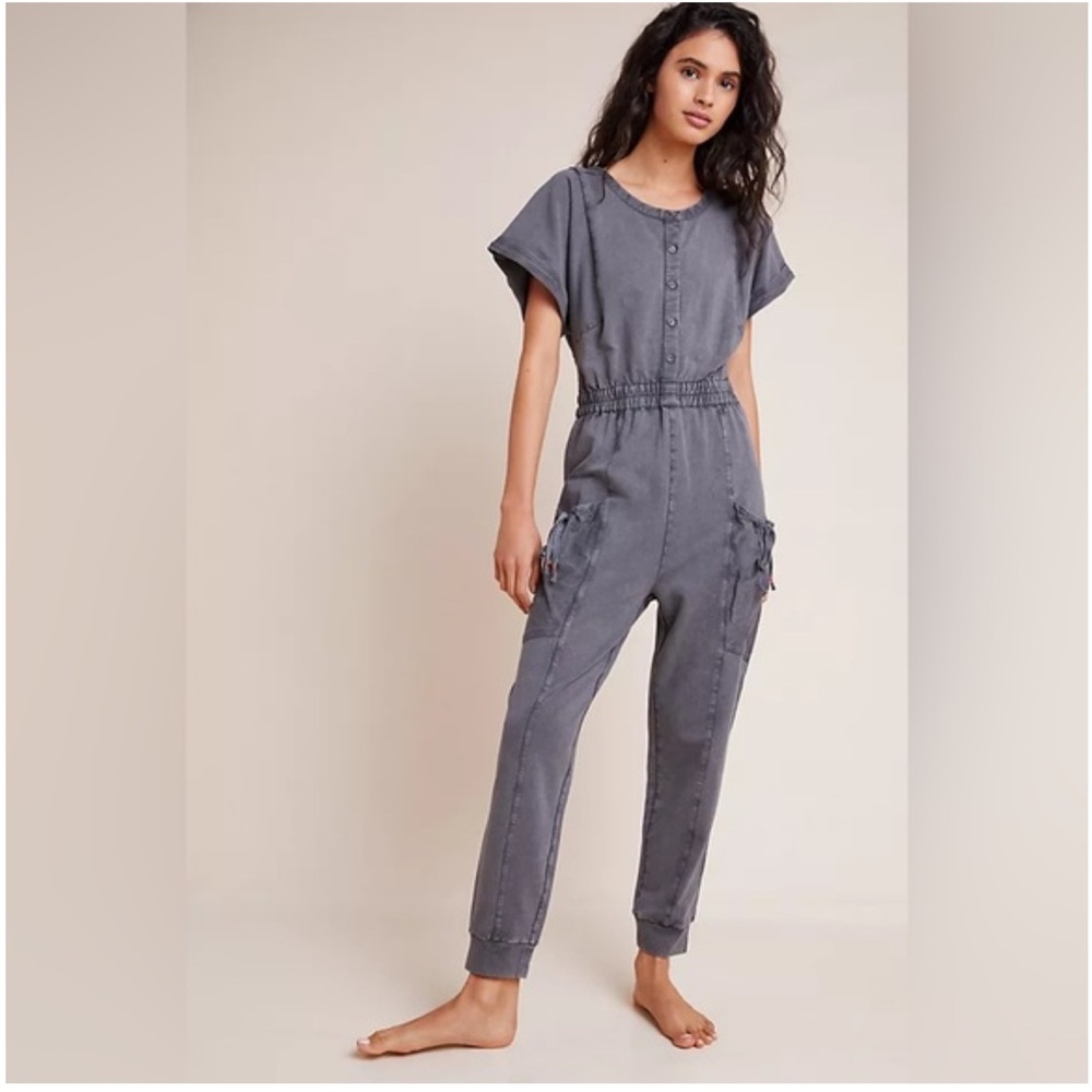 Saturday Sunday Anthropologie Estela Ultra Soft Cinch Waist Jumpsuit Size L‎ K
